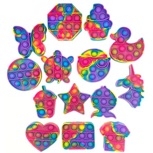 hunbath 14 Pack Pop Fidget Sensory Toys Party Favors for Kids 48 812 Year Boys Girls Mini Fidget Toy Bulk Bubbles Popper for Easter Basket Stuffers Stress Toy for Birthday Party Favors Toddler Toys - Image 1