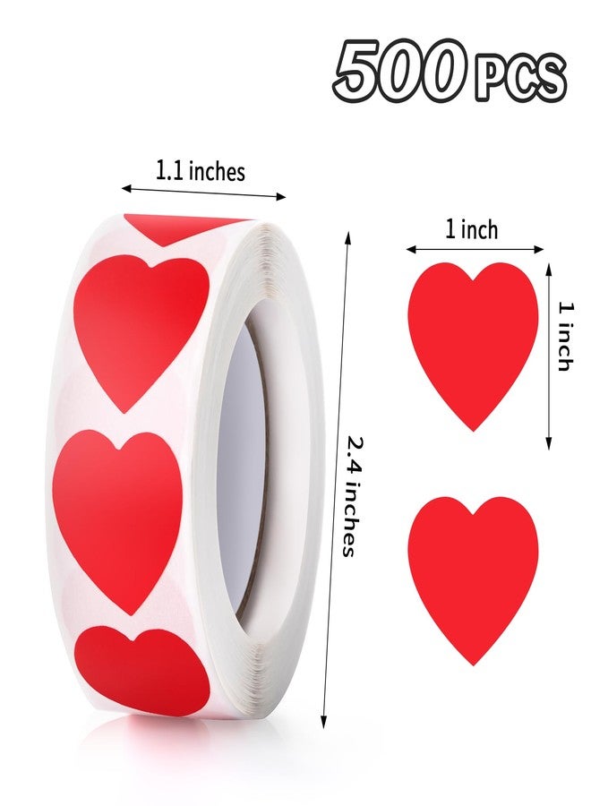 Imeepa 500 Pack, 1" Red Heart Stickers Love Labels for Valentine’s Day, Mother’s Day, Envelopes, Crafting, Scrapbooking, Gift, Award Charts (Red) - Image 2