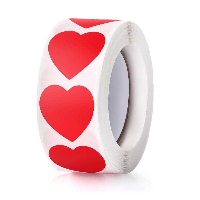 Imeepa 500 Pack, 1" Red Heart Stickers Love Labels for Valentine’s Day, Mother’s Day, Envelopes, Crafting, Scrapbooking, Gift, Award Charts (Red) - Image 1