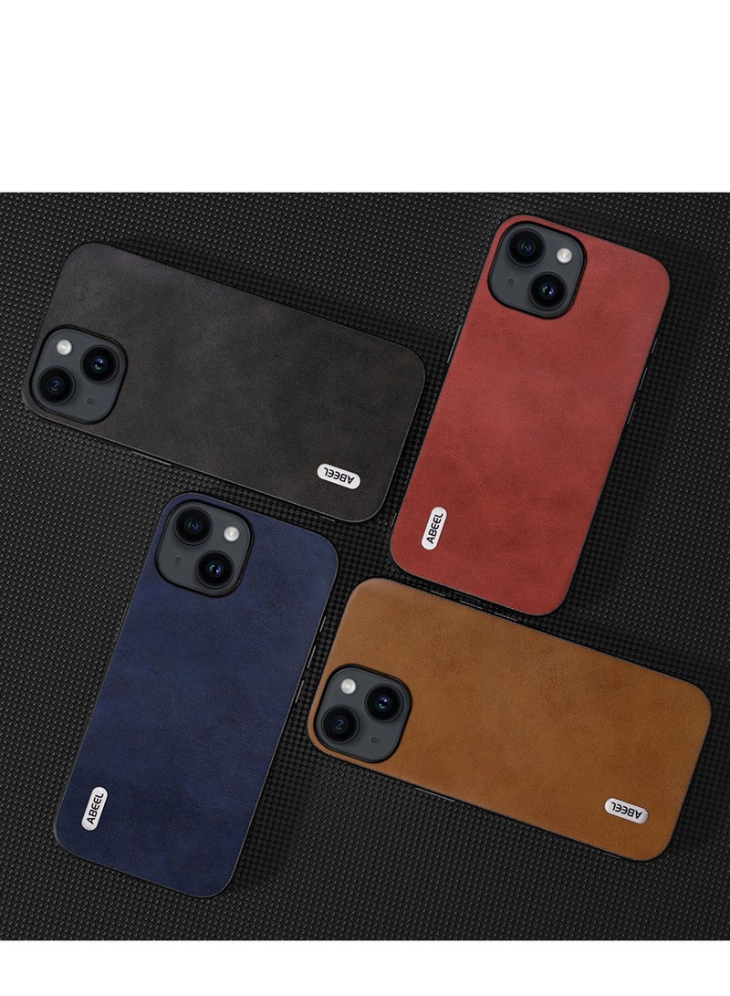 GULFLINK PU Leather Case Slim Luxury Business Non-Slip Grip Rugged Shockproof Full Body Protective Case for iPhone 15 Plus Red - Image 4