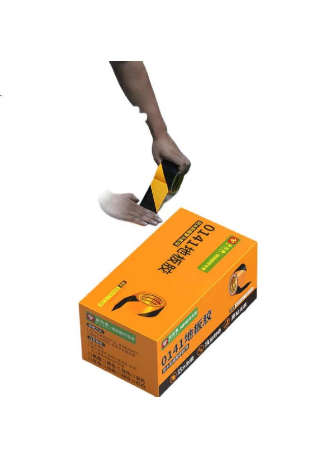 Miloch Milaiqi Pe Warning Tape, Renovation Floor Protection Film, Waterproof And Wear-Resistant, Floor Protection Mat, Adhesive Anti-Shift Warning Tape, Yellow, 48Mm Wide * 25 Meters Long [5 Rolls] - Image 1