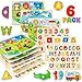 Attmu Wooden Puzzles for Toddlers 6 Pcs Alphabet Puzzle ABC Shape Number Animal Farm Puzzle Learning Toys for Kids Preschool Educational Activities Toddler Gift Toys for Girls Boys Christmas Easter - Image 2