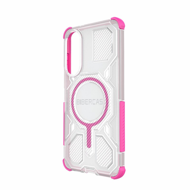 BIBERCAS For Samsung Galaxy S25 Edge 5G Transparent Color Series Magsafe Air Bag Shockproof Phone Case(Pink) - Image 3