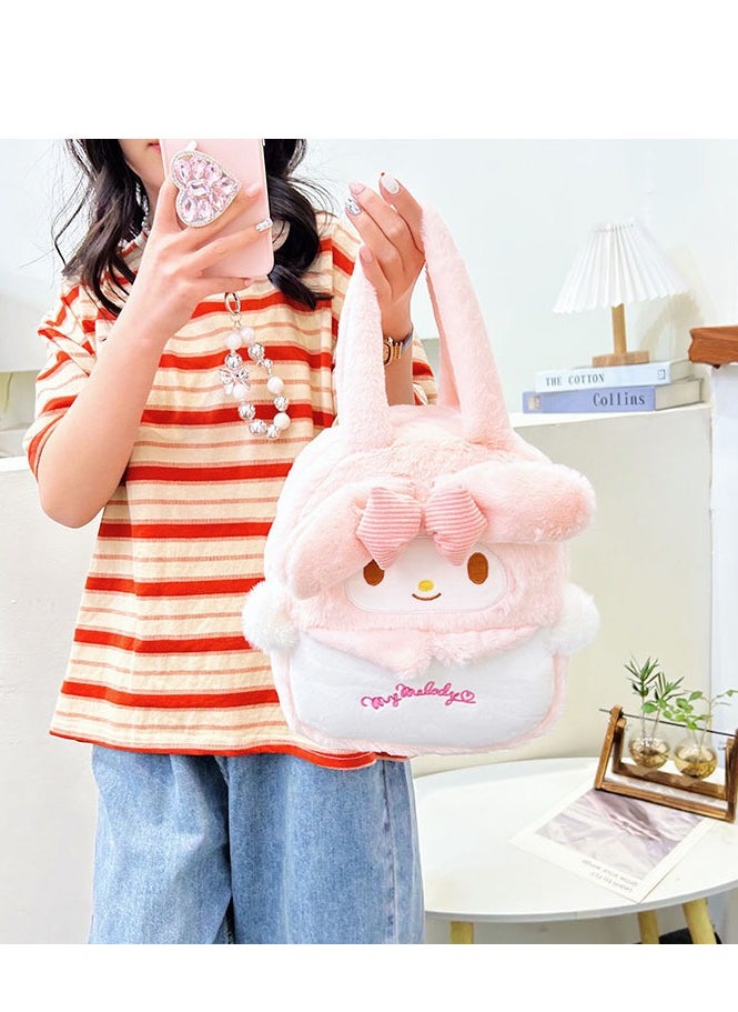 Sanrio Melody Shoulder Bag Plush Bag Crossbody Bag Bucket Storage Bag