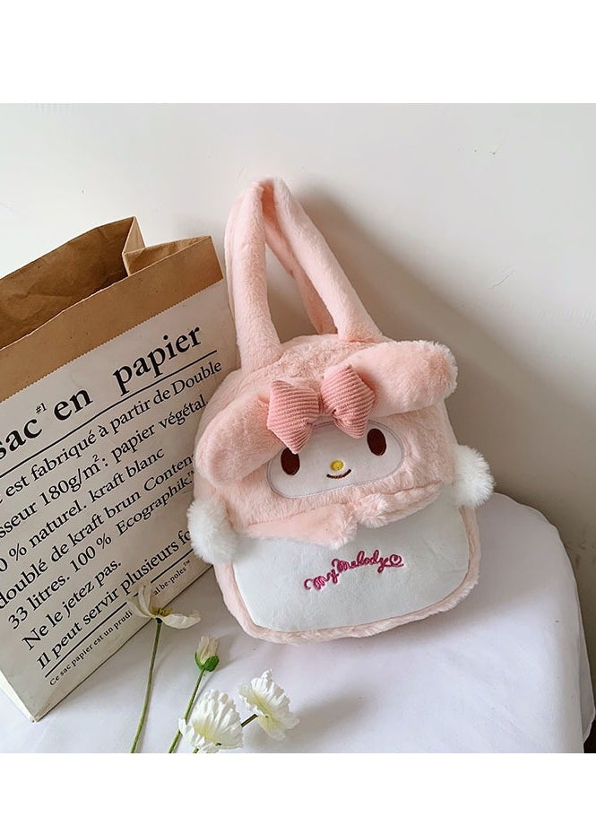 Sanrio Melody Shoulder Bag Plush Bag Crossbody Bag Bucket Storage Bag