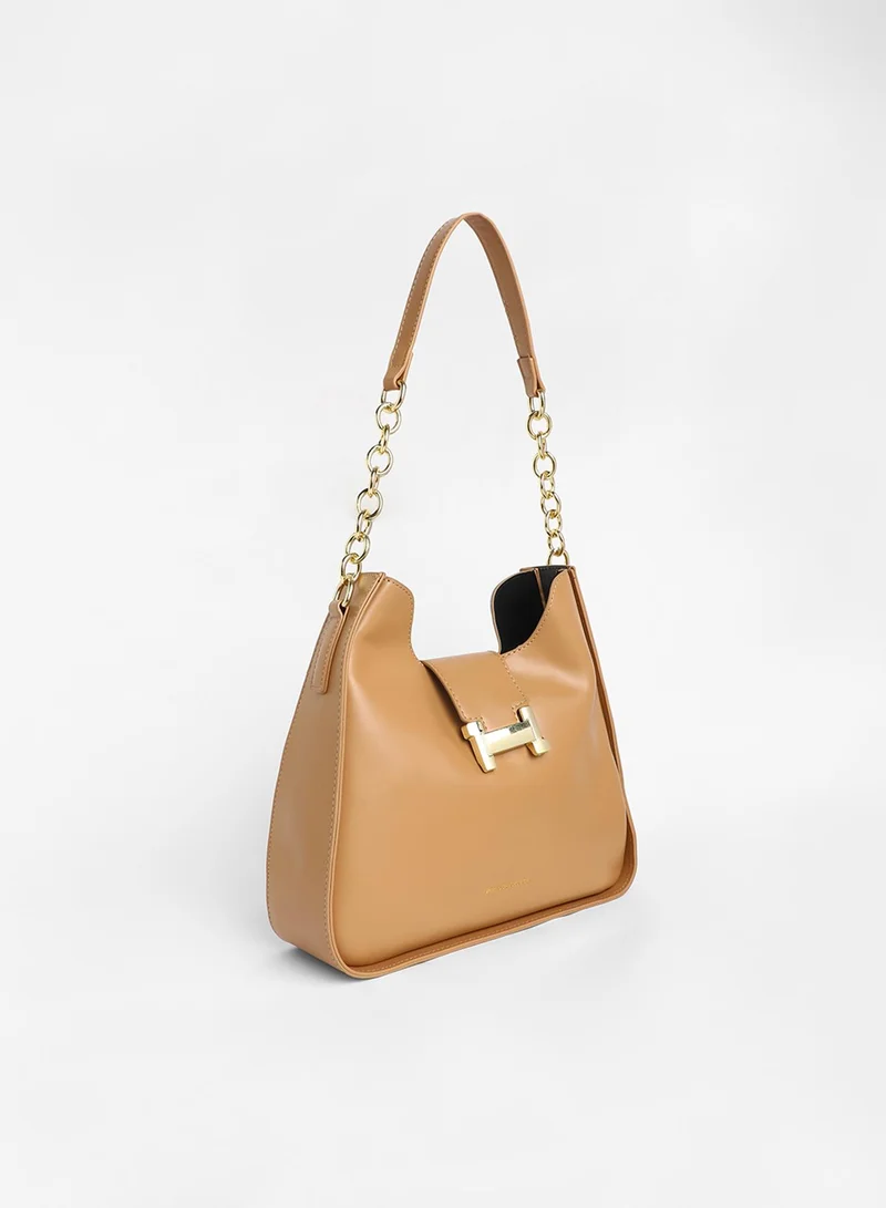 Haute Sauce Women's The Monogram Shoulder Bag - Camel Brown