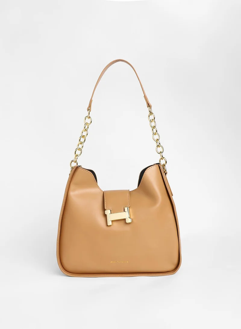 Haute Sauce Women's The Monogram Shoulder Bag - Camel Brown