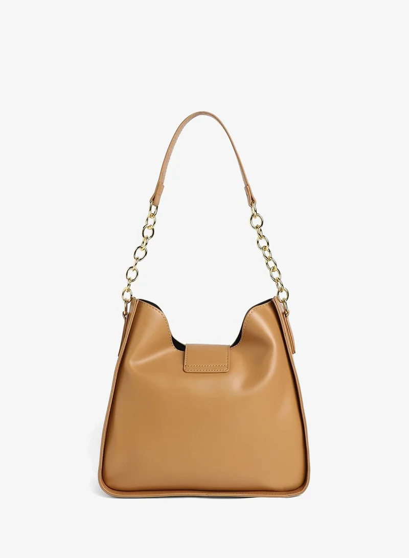 Haute Sauce Women's The Monogram Shoulder Bag - Camel Brown