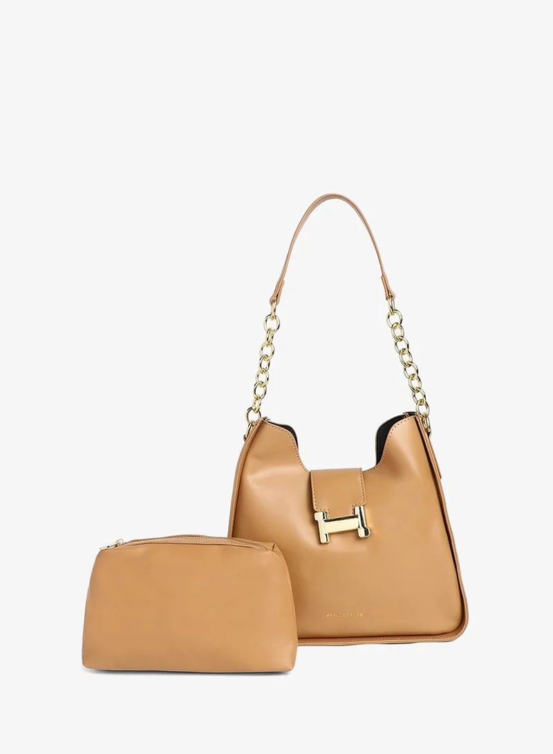 Haute Sauce Women's The Monogram Shoulder Bag - Camel Brown