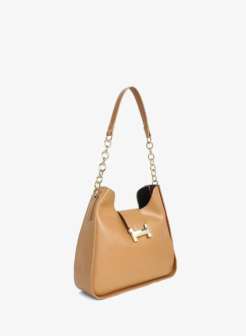 Haute Sauce Women's The Monogram Shoulder Bag - Camel Brown
