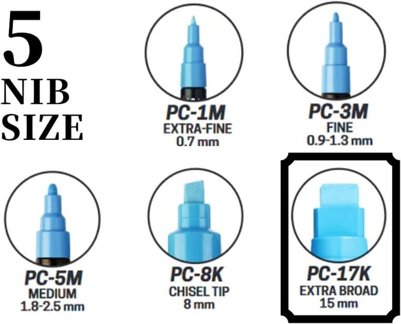 POSCA UNI POSCA PC-17K"FULL RANGE ALL 8 COLOURS" - Image 2