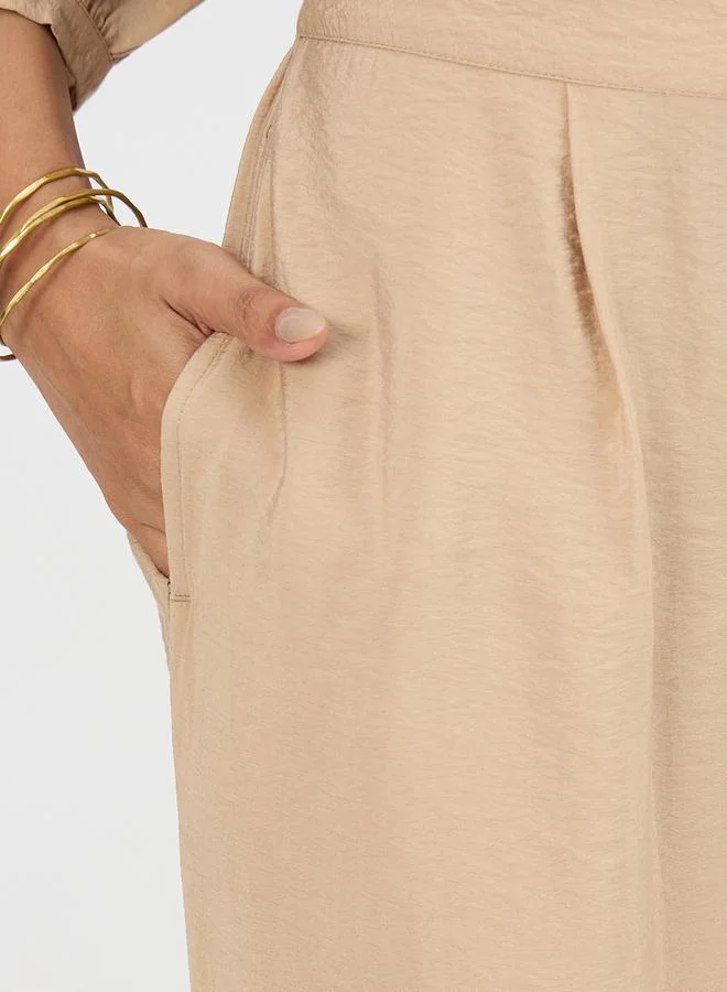 Femmella  Women Beige V-Neck Top and Trousers Co-Ords for Women | Best Price UAE
