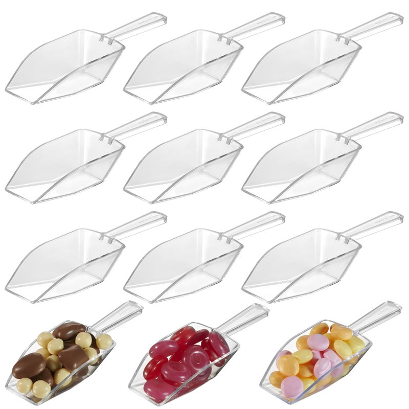 JoyServe Acrylic Plastic Mini Scoops for Candy, 5.5-Inch (2oz) Ice Cream Bar, Kitchen Scooper for Dry Food, Jars, Containers, Coffee, Flour, Dessert Buffets, Weddings, Parties & Concessions (Clear, Pack of 24) - Image 1