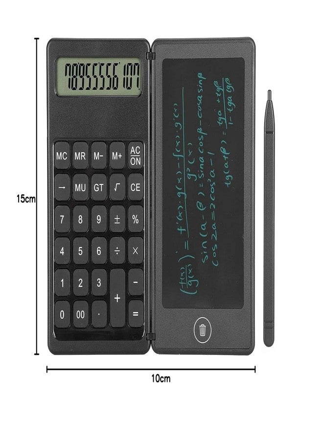 Shopsero Calculator with Writing Pad, Folding Electronic Calculator with LCD Display and Erasable Writing Board, Includes Stylus - Image 2
