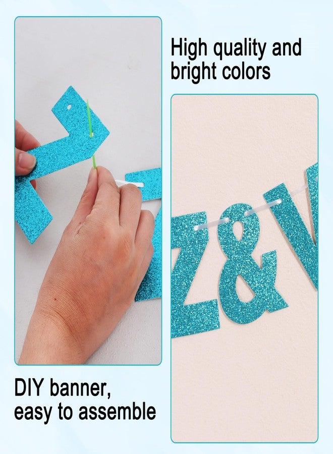 BEISHIDA 116 PCS Light Blue A-Z Glitter Black DIY Letter Banner Kit Make Your Own Banner - Image 2