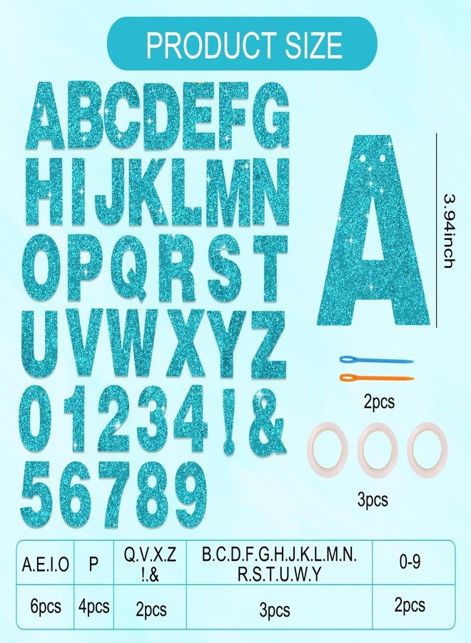 BEISHIDA 116 PCS Light Blue A-Z Glitter Black DIY Letter Banner Kit Make Your Own Banner - Image 3