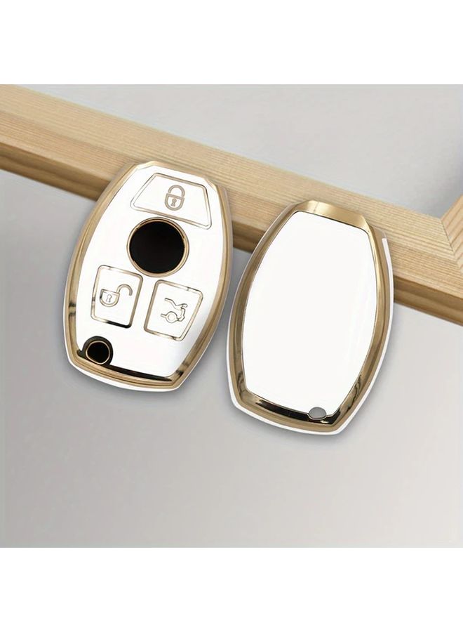 White 3 Button TPU Car Key Fob Shell Case Compatible with Mercedes Models W203 W204 W205 W210 W211 W212 W221 W222 - Image 5