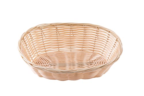 TableCraft C1174W Cash & Carry Handwoven Oval Serving Basket, 9"x6"x2.25", Durable Polypropylene Cord, Natural Wicker Design for Bread and Table Settings - Image 4