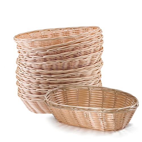 TableCraft C1174W Cash & Carry Handwoven Oval Serving Basket, 9"x6"x2.25", Durable Polypropylene Cord, Natural Wicker Design for Bread and Table Settings - Image 3