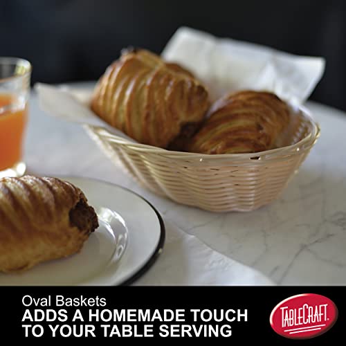 TableCraft C1174W Cash & Carry Handwoven Oval Serving Basket, 9"x6"x2.25", Durable Polypropylene Cord, Natural Wicker Design for Bread and Table Settings - Image 5