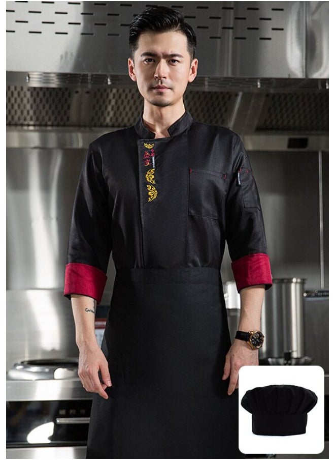 NIBEMINENT Breathable Chef Jacket Hotel Costume  Men Women Restaurant Kitchen Cook Clothes Waiter Uniform Chef Shirt  - Image 1