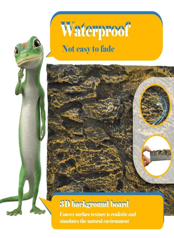 MUYG Reptile Tank Background Board Rock Terrarium Cork Background Board 3D Wall Backdrop Aquarium DéCor Backgrounds Amphibian Habitat Decoration for Lizards Leopard Gecko Bearded Dragons Turtle - Image 4