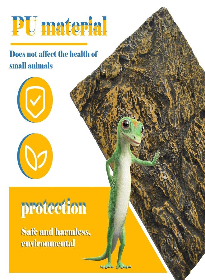 MUYG Reptile Tank Background Board Rock Terrarium Cork Background Board 3D Wall Backdrop Aquarium DéCor Backgrounds Amphibian Habitat Decoration for Lizards Leopard Gecko Bearded Dragons Turtle - Image 3