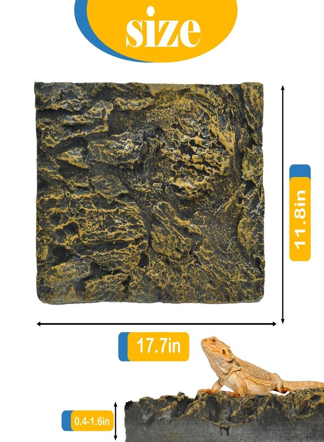 MUYG Reptile Tank Background Board Rock Terrarium Cork Background Board 3D Wall Backdrop Aquarium DéCor Backgrounds Amphibian Habitat Decoration for Lizards Leopard Gecko Bearded Dragons Turtle - Image 2