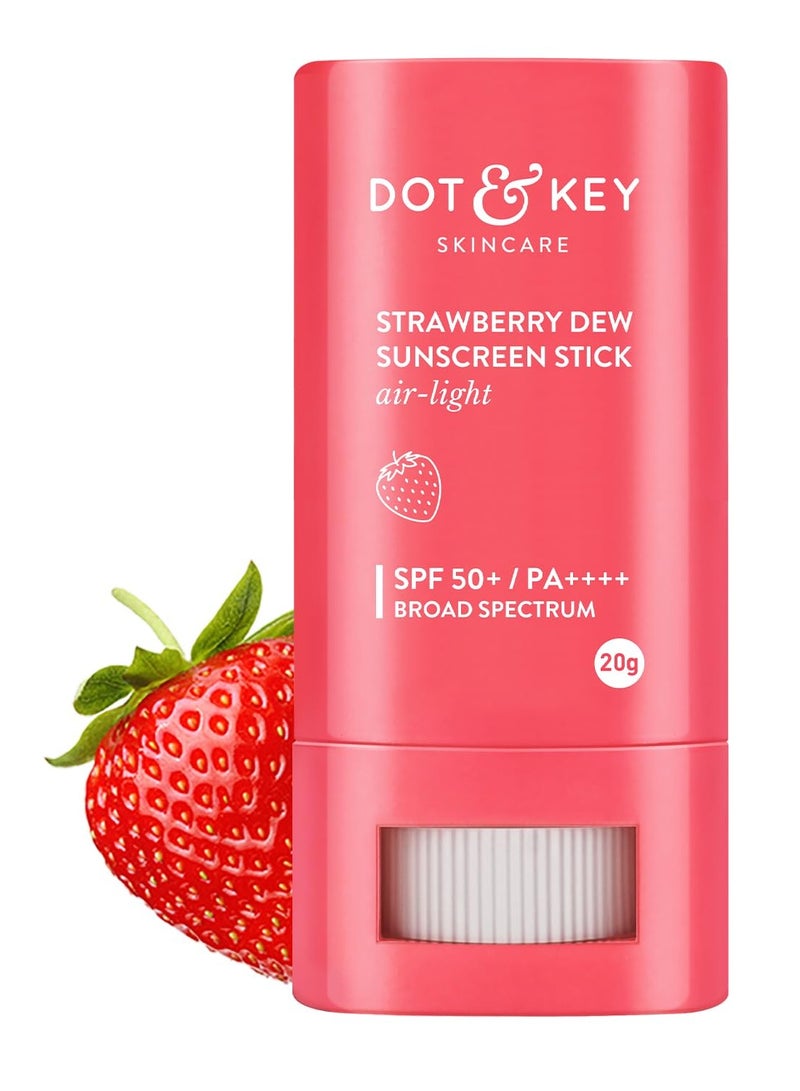 Dot & Key Strawberry Dew Spf 50 Sunscreen Stick On-The-Go Spf 50 Pa+++, Broad Spectrum, Uva/Uvb Rays Protection With Hyaluronic & Ceramide Normal Skin Type For Hydration & Skin Barrier, Mess Free, 20G - Image 1