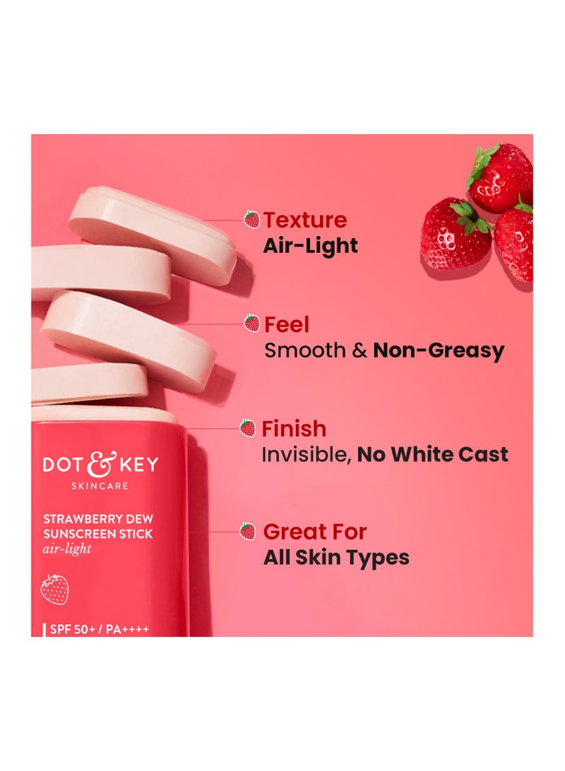 Dot & Key Strawberry Dew Spf 50 Sunscreen Stick On-The-Go Spf 50 Pa+++, Broad Spectrum, Uva/Uvb Rays Protection With Hyaluronic & Ceramide Normal Skin Type For Hydration & Skin Barrier, Mess Free, 20G - Image 2