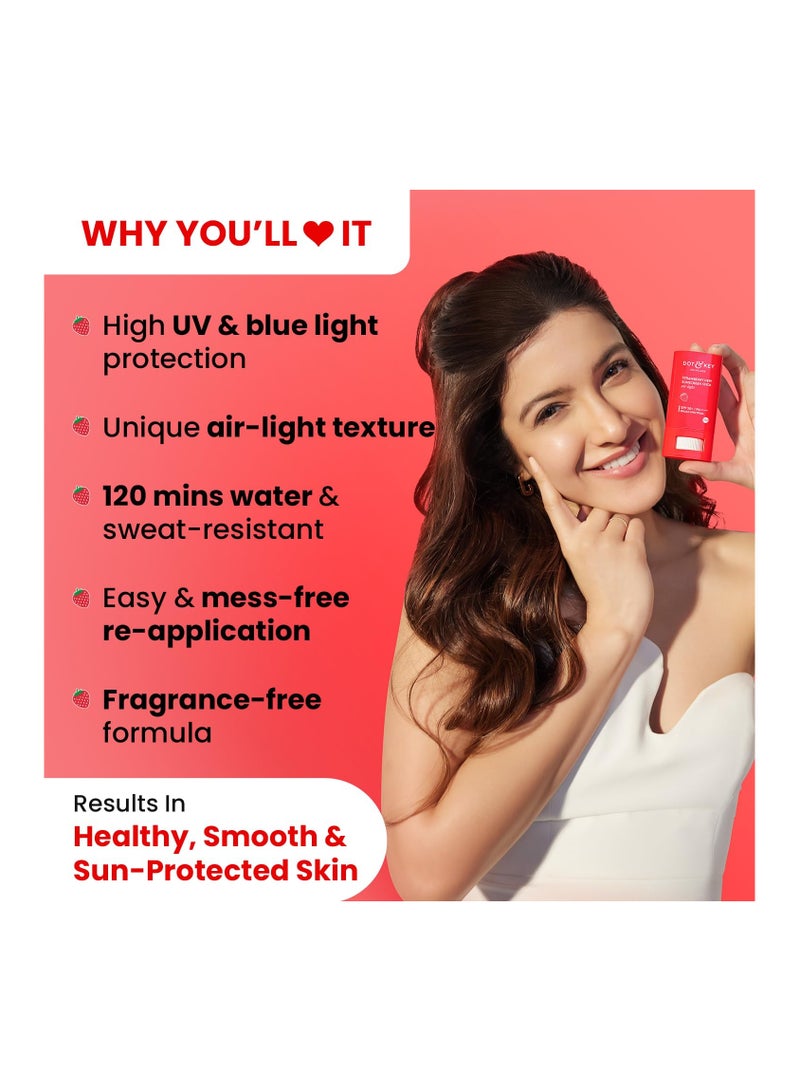 Dot & Key Strawberry Dew Spf 50 Sunscreen Stick On-The-Go Spf 50 Pa+++, Broad Spectrum, Uva/Uvb Rays Protection With Hyaluronic & Ceramide Normal Skin Type For Hydration & Skin Barrier, Mess Free, 20G - Image 3