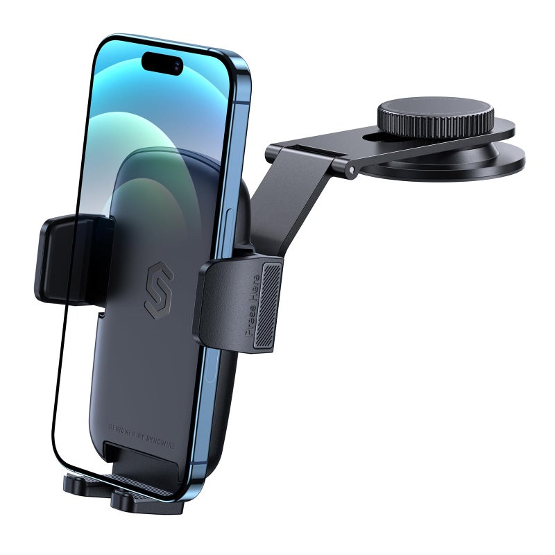 SYNCWIRE Car Phone Holder for Universal Dashboard Super Stable Car Phone Mount Foldable Aluminum Alloy Arm for iPhone 17 16 15 14 13 12 Series All Phones - Image 2