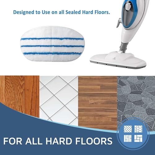 F Flammi 8 Pack Steam Mop Pads for PurSteam ThermaPro 10-in-1 Steam Mop Washable Reusable Pads by Flammi - Image 2