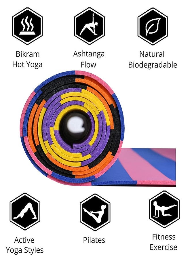 TIB® Yoga Mat for Yoga Exercise and Gym Workout with Carry Bag, Anti-Slip/Anti Skid Yoga Mat for Men & Women Fitness, 4MM Thickness, - Image 3
