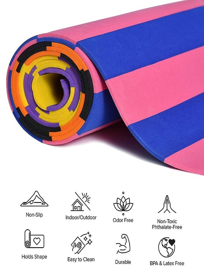 TIB® Yoga Mat for Yoga Exercise and Gym Workout with Carry Bag, Anti-Slip/Anti Skid Yoga Mat for Men & Women Fitness, 4MM Thickness, - Image 2