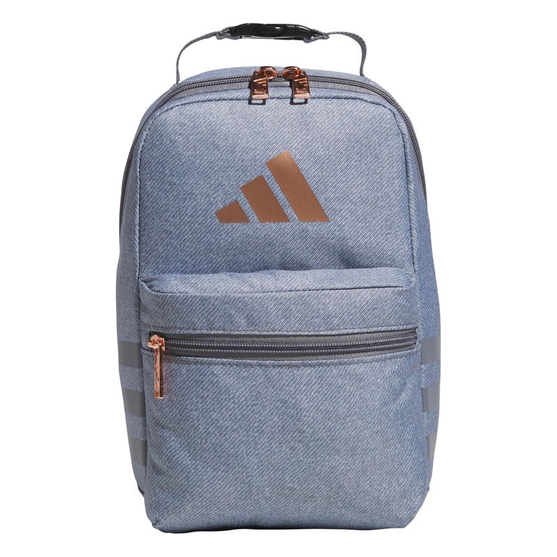 adidas Santiago Lunch Bag Cooler for Women and Men, Insulated Food Container Box with Mesh Pocket, Twill Grey/Rose Gold/3.0, One Size - Image 1