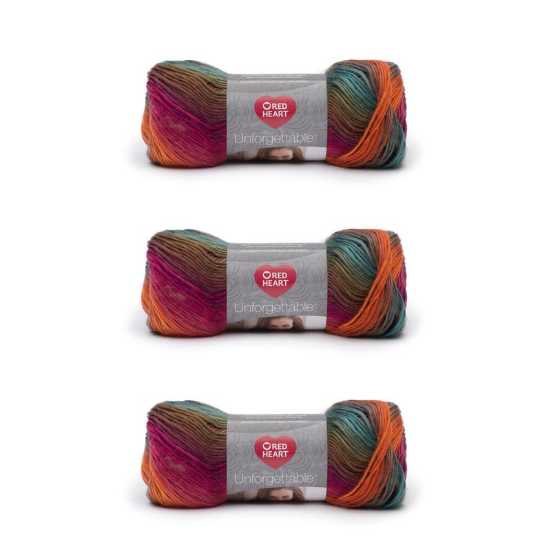 Red Heart Boutique Unforgettable Sunrise Yarn  3 Pack of 100g35oz  Acrylic  4 Medium Worsted  270 Yards  KnittingCrochet