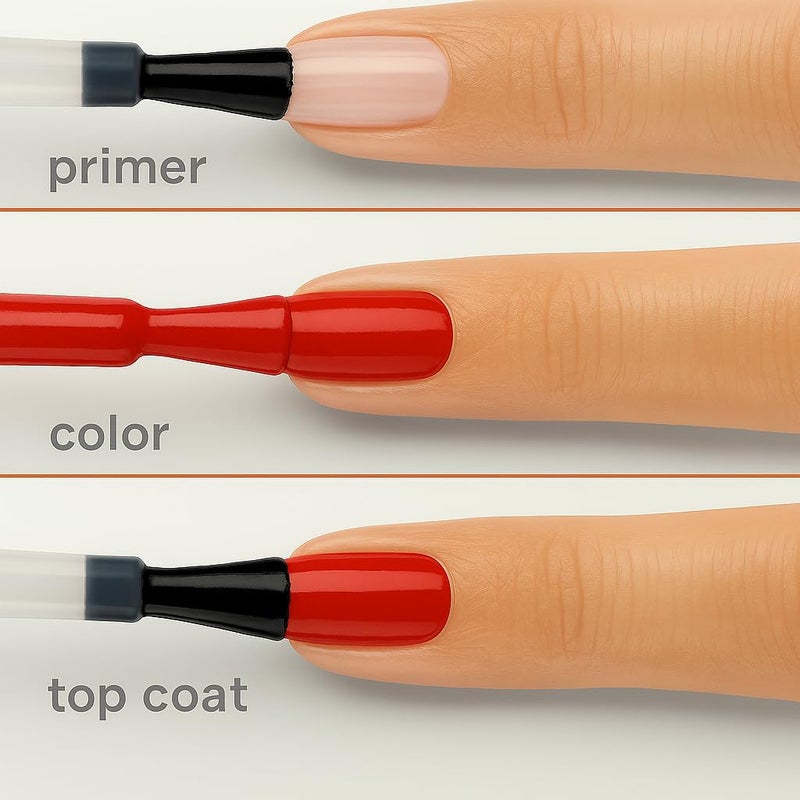 Sally Hansen طلاء أظافر سالي هانسن ميراكل جيل بجودة الصالون | تركيبة شبيهة بالجيل، نظام من خطوتين، لا حاجة لضوء UV، طويل الأمد | غير شفاف، لامع | 496 بيت، صلي، أحب | لون أظافر أحمر توت - Image 3