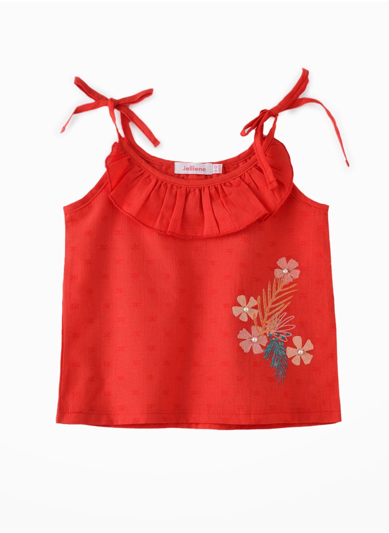 Jelliene Blooming Beauty: Girls' Breezy Viscose Blouse Chic Style & Springtime Comfort  - Image 1