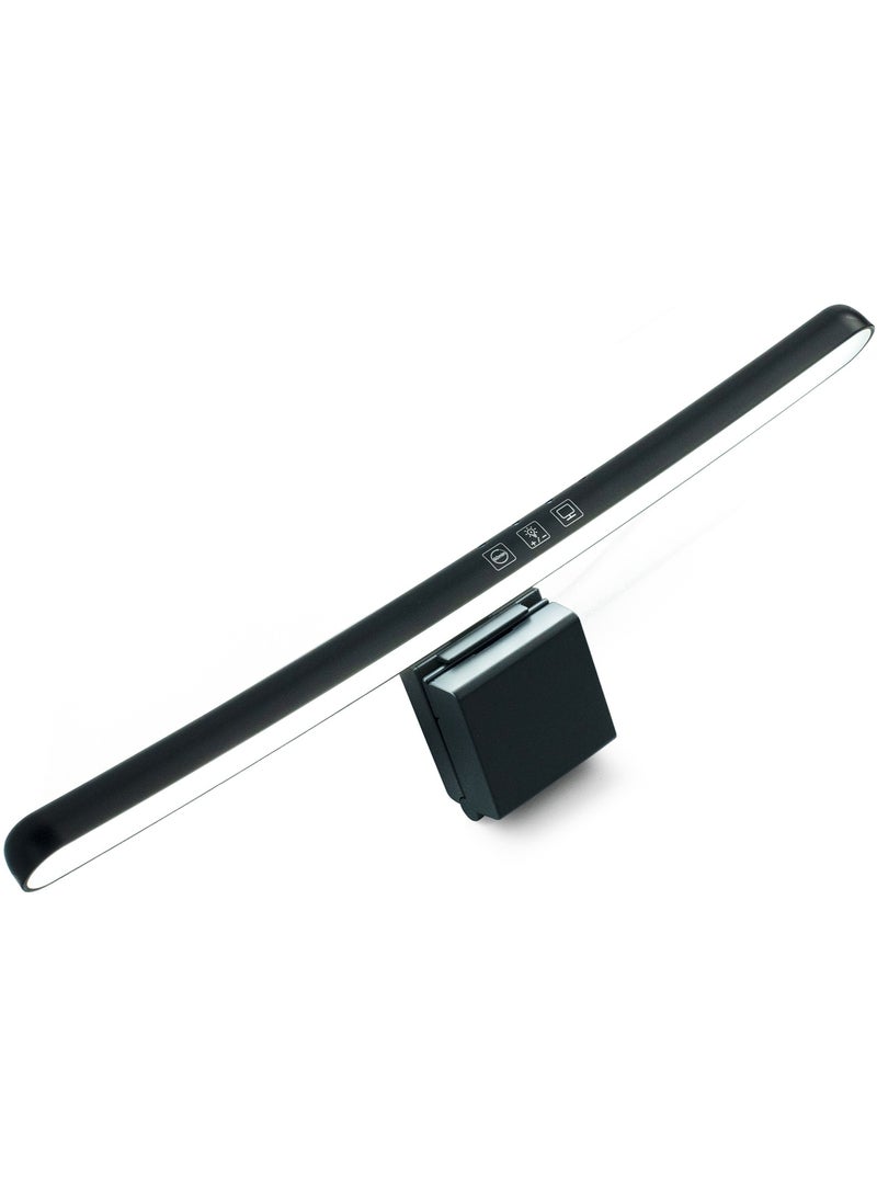 Curved LED Monitor Light Bar – Adjustable Brightness & Temperature, Anti-Glare Screen Lighting with Blue Light Filter for Eye Care, Perfect for Curved Monitors (Compatible with All Screens & Laptops) (Black, 40cm) - Image 1