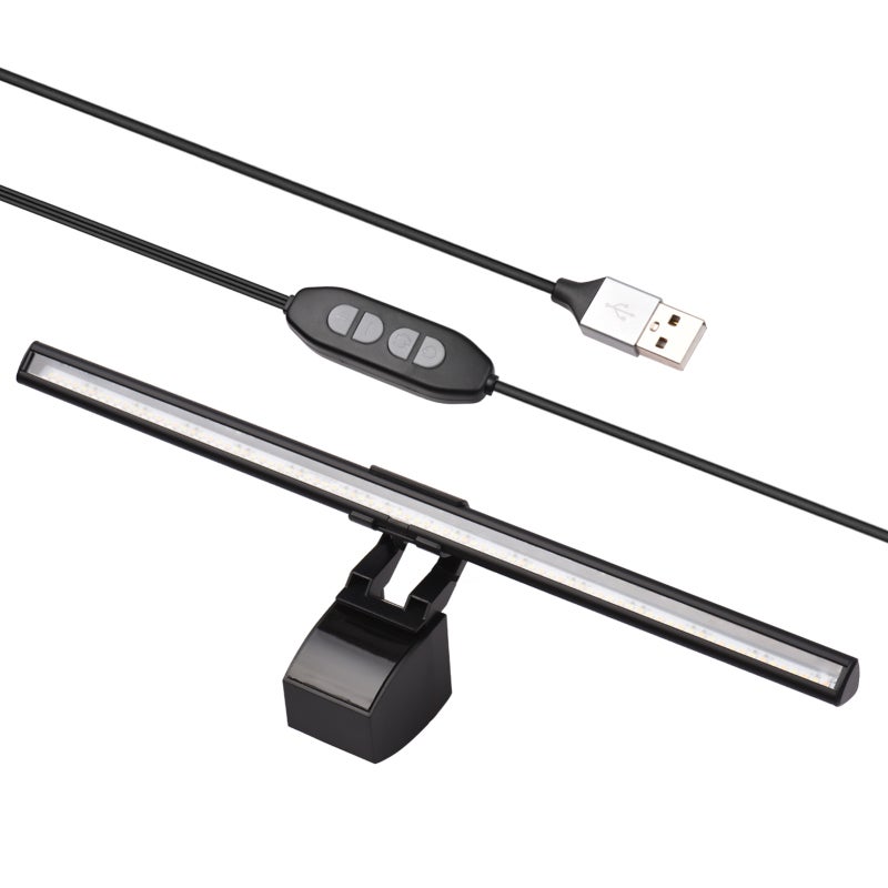 Computer Monitor Light Bar: 40cm Black, Broad Compatibility Clip-On, Adjustable Bi-Color Temperature Brightness - Eye-Protection USB Powered Led Light for Desktop Laptop Home Office - Image 1