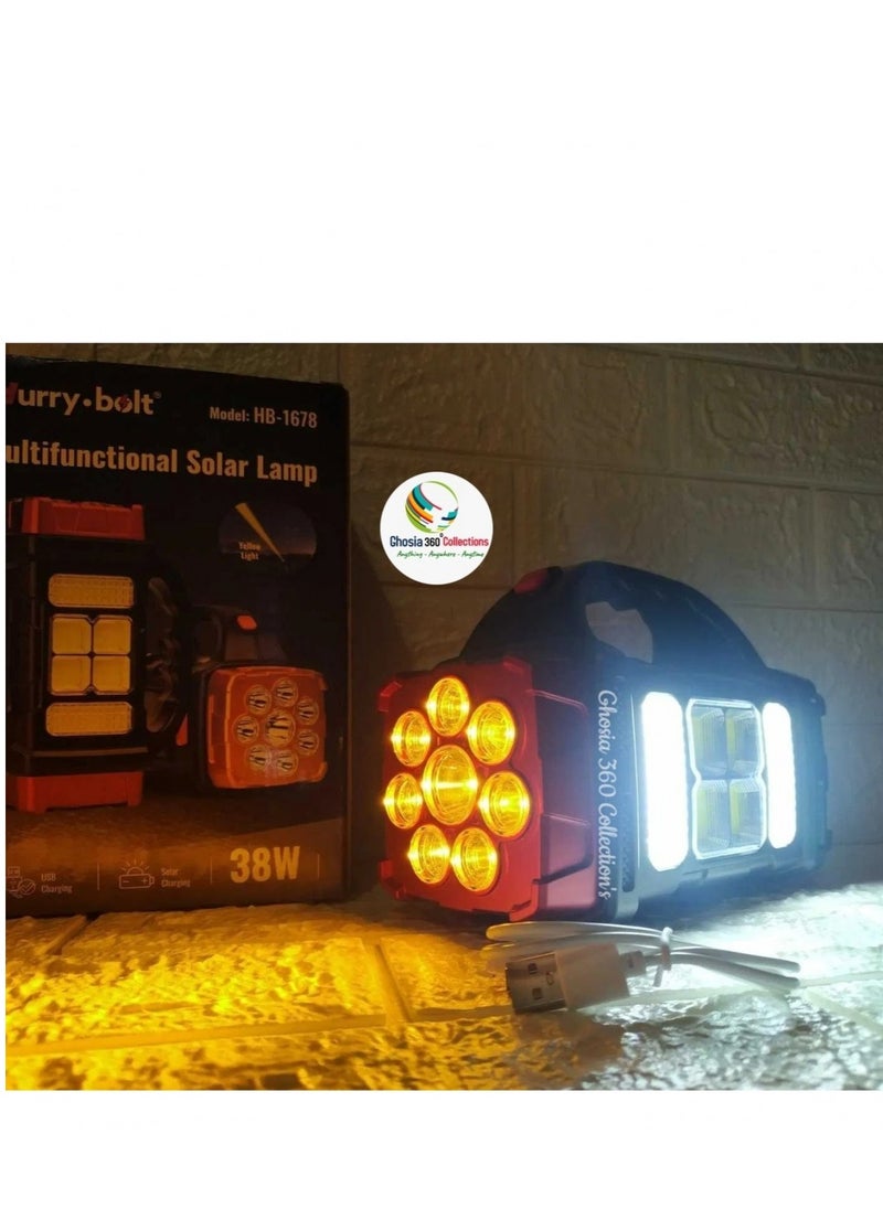 ELTRAZONE 5 in 1 Hurry Bolt Multifunction 38W Solar Lamp Flashlight Waterproof 4 Modes Searchlight KN-478  - Image 4