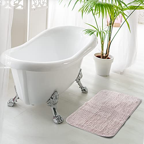 SASHAA WORLD Anti Skid Microfiber Super Soft Bathroom Rugs | Bathmat for Living Room, Bedroom, Kitchen | Pack of 2 (50X70 Cm, Rose Pink) - Image 1
