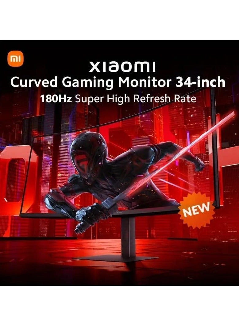 Xiaomi 34-Inch Display Monitor Curved For Gaming G34WQI WQHD 180Hz ELA5458UK Black - Image 3
