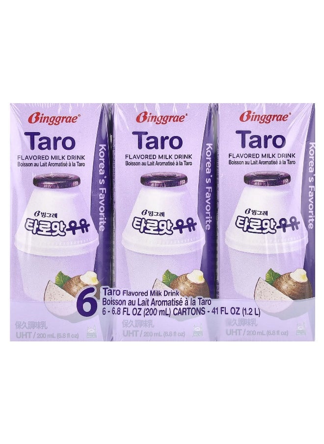 Binggrae Binggrae, Flavored Milk Drink, Taro, 6 Cartons, 6.8 fl oz (200 ml) Each  - Image 1