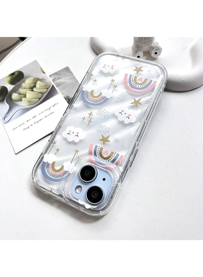 NIBEMINENT Airbag Anti Falling Nebula Rainbow Protective TPU Case Cover For iPhone 14 Pro Clear - Image 2