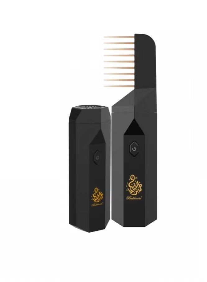 بخور مبخرة الشعر الإلكتروني الإصدار الجديد برأس مشط للشعر أسود - Image 2