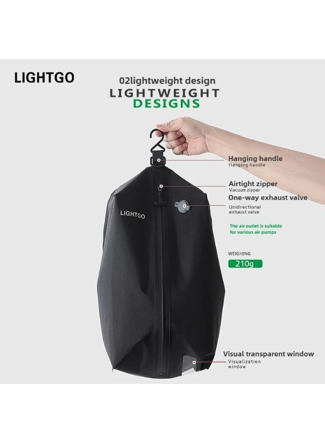 LIGHTGO Vacuum Compression Travel Storage Bags – Waterproof Moisture-Proof Portable Clothing Organizer Luggage Suitcase Business Travel 2pcs - Image 2