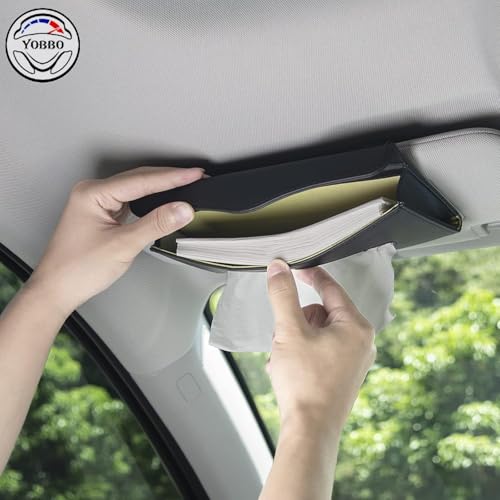 Yobbo Car Tissue Holder, Sun Visor Napkin Holder, Car Visor Tissue Papers Holder, Tissue Holder for Car, Tissue Dispenser Rectangular (Black) - Image 5