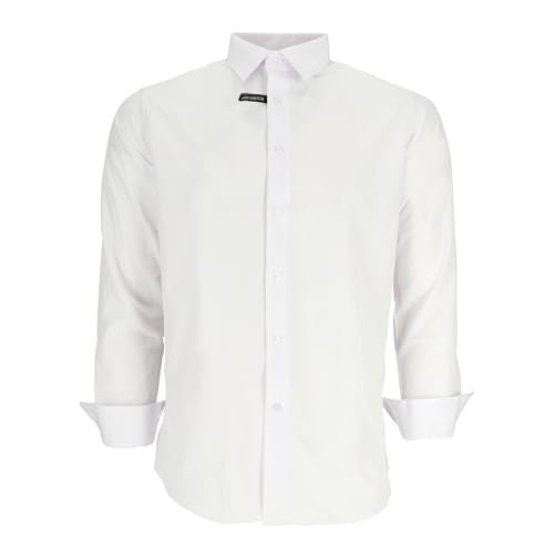 Scotch & Soda Scotch Soda Mens White Modern Fit Dress Shirt Long Sleeve ButtonUp Slim Fit Cotton Shirt for Business Formal Office or Casual Wear Size 15